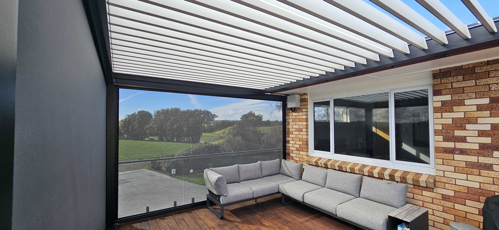 A completed outdoor room in a North Island home